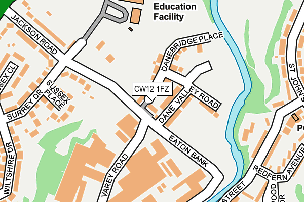 CW12 1FZ map - OS OpenMap – Local (Ordnance Survey) CW12 1FZ map - OS OpenMap – Local (Ordnance Survey)