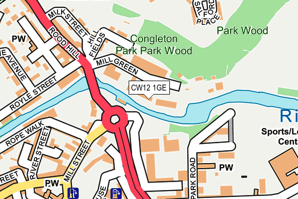 CW12 1GE map - OS OpenMap – Local (Ordnance Survey) CW12 1GE map - OS OpenMap – Local (Ordnance Survey)