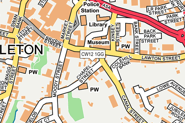 CW12 1GG map - OS OpenMap – Local (Ordnance Survey) CW12 1GG map - OS OpenMap – Local (Ordnance Survey)