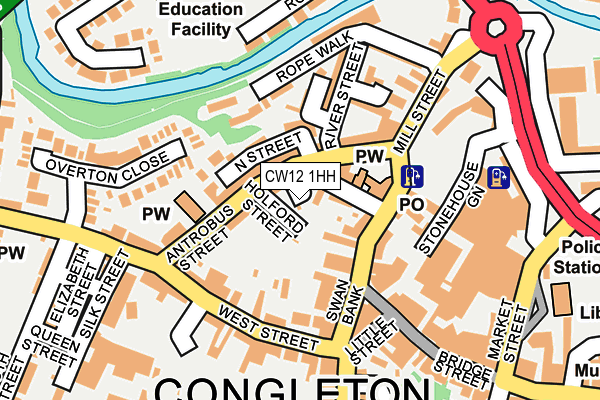CW12 1HH map - OS OpenMap – Local (Ordnance Survey) CW12 1HH map - OS OpenMap – Local (Ordnance Survey)
