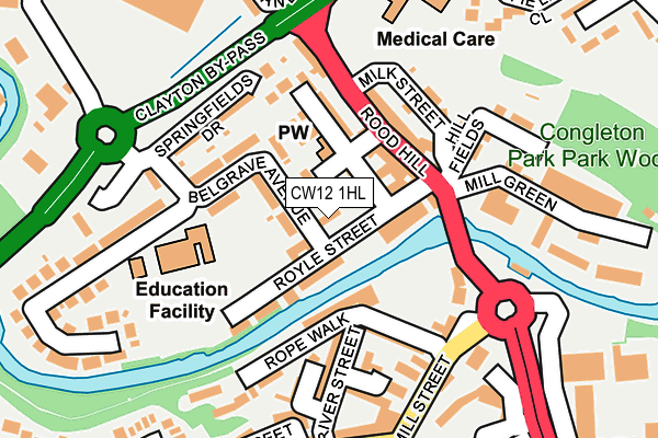 CW12 1HL map - OS OpenMap – Local (Ordnance Survey) CW12 1HL map - OS OpenMap – Local (Ordnance Survey)