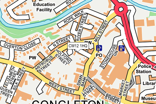 CW12 1HQ map - OS OpenMap – Local (Ordnance Survey) CW12 1HQ map - OS OpenMap – Local (Ordnance Survey)