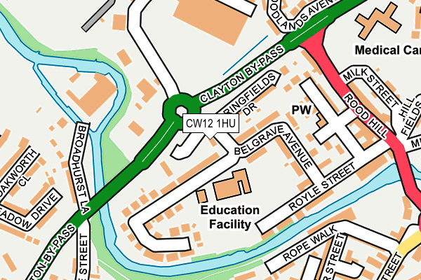 CW12 1HU map - OS OpenMap – Local (Ordnance Survey)