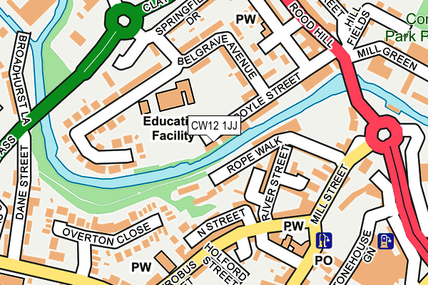 CW12 1JJ map - OS OpenMap – Local (Ordnance Survey) CW12 1JJ map - OS OpenMap – Local (Ordnance Survey)