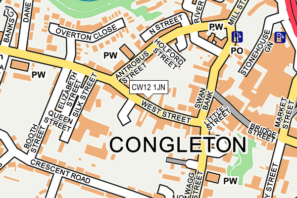 CW12 1JN map - OS OpenMap – Local (Ordnance Survey)