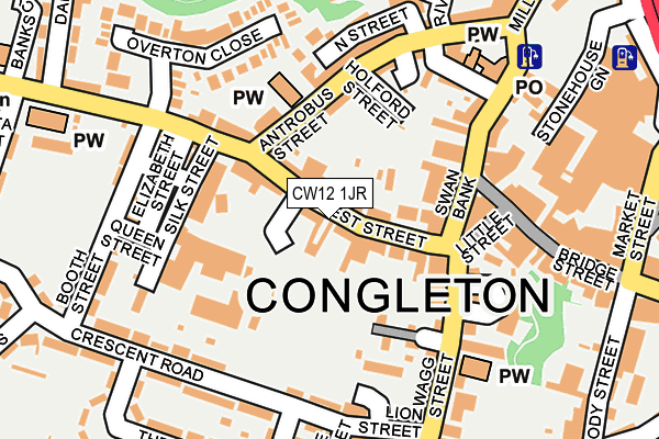 CW12 1JR map - OS OpenMap – Local (Ordnance Survey)