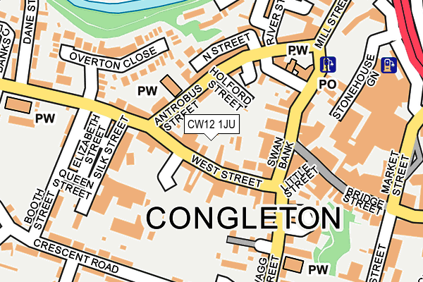 CW12 1JU map - OS OpenMap – Local (Ordnance Survey) CW12 1JU map - OS OpenMap – Local (Ordnance Survey)