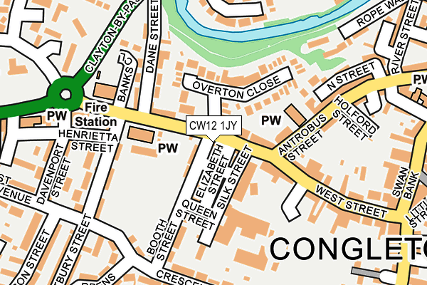 CW12 1JY map - OS OpenMap – Local (Ordnance Survey) CW12 1JY map - OS OpenMap – Local (Ordnance Survey)