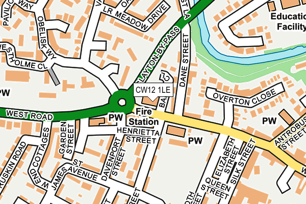 CW12 1LE map - OS OpenMap – Local (Ordnance Survey) CW12 1LE map - OS OpenMap – Local (Ordnance Survey)