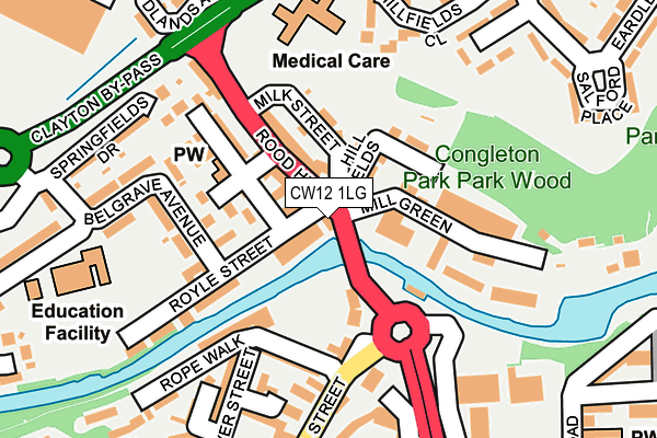 CW12 1LG map - OS OpenMap – Local (Ordnance Survey) CW12 1LG map - OS OpenMap – Local (Ordnance Survey)