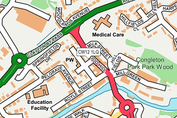 CW12 1LQ map - OS OpenMap – Local (Ordnance Survey) CW12 1LQ map - OS OpenMap – Local (Ordnance Survey)