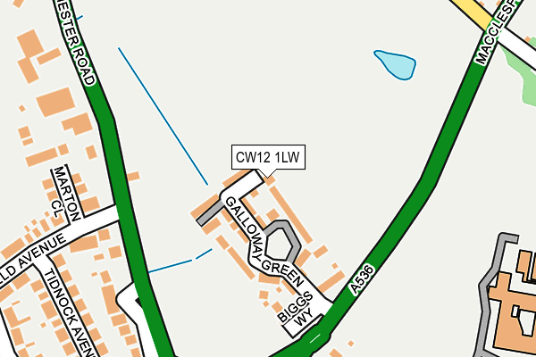 CW12 1LW map - OS OpenMap – Local (Ordnance Survey)