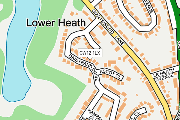 CW12 1LX map - OS OpenMap – Local (Ordnance Survey) CW12 1LX map - OS OpenMap – Local (Ordnance Survey)