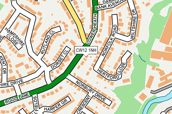 CW12 1NH map - OS OpenMap – Local (Ordnance Survey) CW12 1NH map - OS OpenMap – Local (Ordnance Survey)