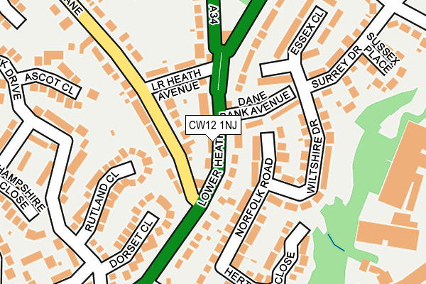 CW12 1NJ map - OS OpenMap – Local (Ordnance Survey) CW12 1NJ map - OS OpenMap – Local (Ordnance Survey)