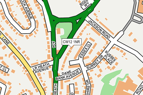 CW12 1NR map - OS OpenMap – Local (Ordnance Survey) CW12 1NR map - OS OpenMap – Local (Ordnance Survey)