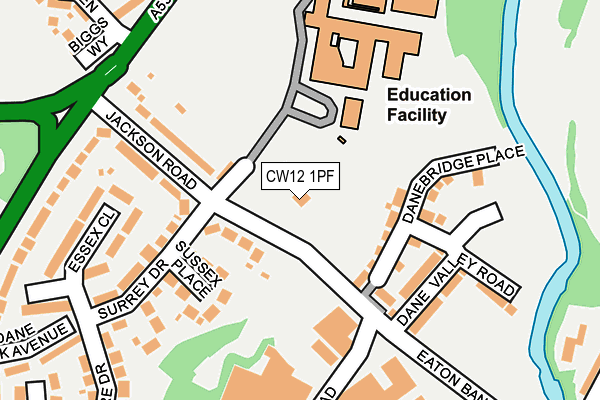 CW12 1PF map - OS OpenMap – Local (Ordnance Survey) CW12 1PF map - OS OpenMap – Local (Ordnance Survey)