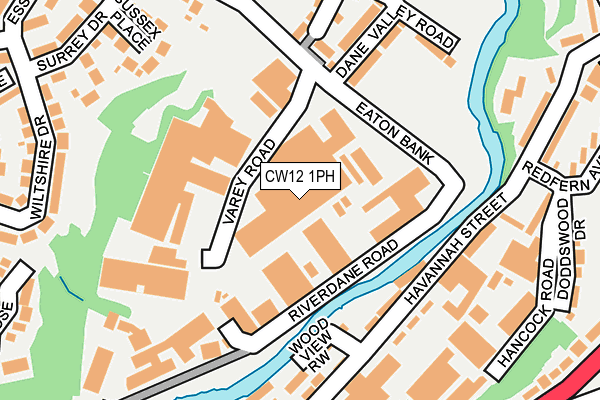 CW12 1PH map - OS OpenMap – Local (Ordnance Survey) CW12 1PH map - OS OpenMap – Local (Ordnance Survey)