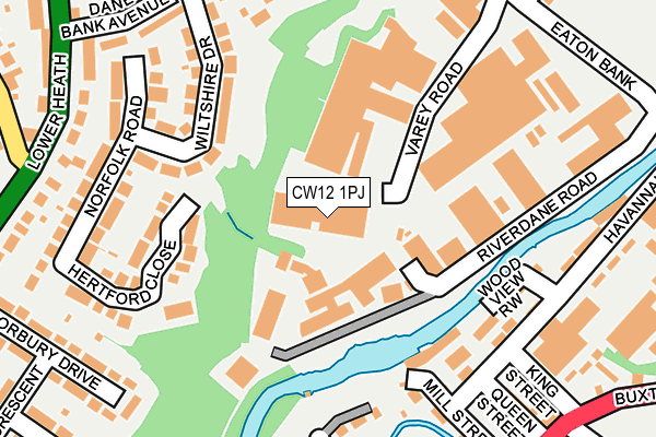 CW12 1PJ map - OS OpenMap – Local (Ordnance Survey) CW12 1PJ map - OS OpenMap – Local (Ordnance Survey)