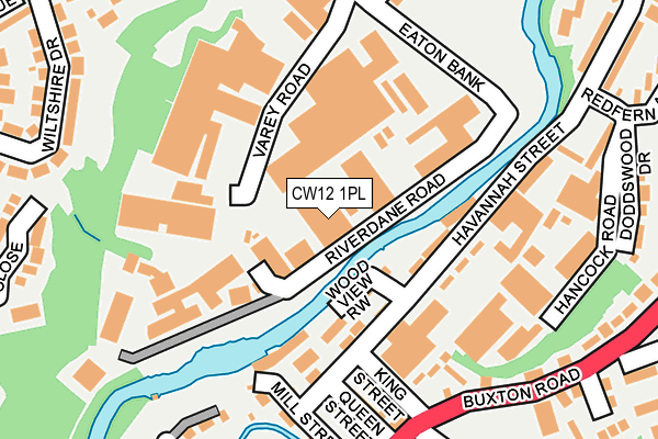 CW12 1PL map - OS OpenMap – Local (Ordnance Survey) CW12 1PL map - OS OpenMap – Local (Ordnance Survey)