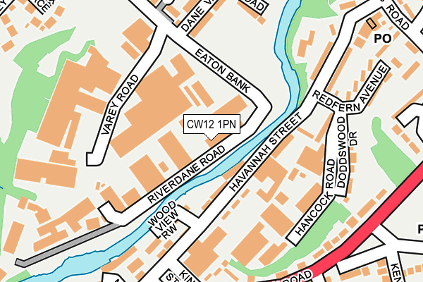 CW12 1PN map - OS OpenMap – Local (Ordnance Survey) CW12 1PN map - OS OpenMap – Local (Ordnance Survey)