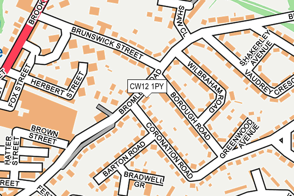 CW12 1PY map - OS OpenMap – Local (Ordnance Survey) CW12 1PY map - OS OpenMap – Local (Ordnance Survey)