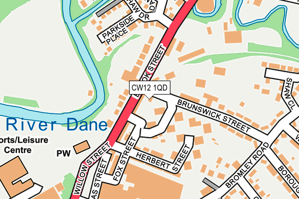 CW12 1QD map - OS OpenMap – Local (Ordnance Survey) CW12 1QD map - OS OpenMap – Local (Ordnance Survey)