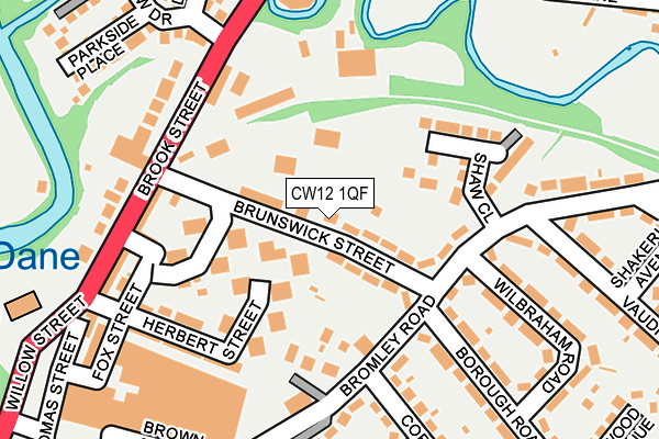CW12 1QF map - OS OpenMap – Local (Ordnance Survey) CW12 1QF map - OS OpenMap – Local (Ordnance Survey)