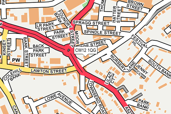 CW12 1QG map - OS OpenMap – Local (Ordnance Survey) CW12 1QG map - OS OpenMap – Local (Ordnance Survey)