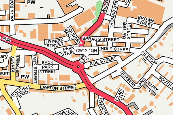 CW12 1QH map - OS OpenMap – Local (Ordnance Survey) CW12 1QH map - OS OpenMap – Local (Ordnance Survey)