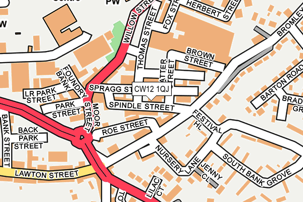 CW12 1QJ map - OS OpenMap – Local (Ordnance Survey) CW12 1QJ map - OS OpenMap – Local (Ordnance Survey)