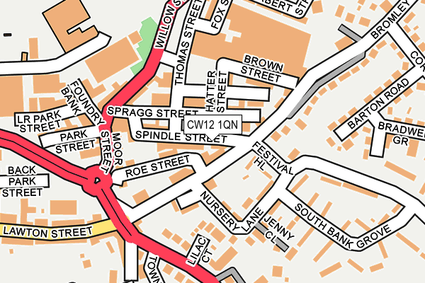 CW12 1QN map - OS OpenMap – Local (Ordnance Survey) CW12 1QN map - OS OpenMap – Local (Ordnance Survey)