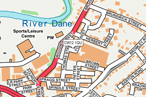 CW12 1QU map - OS OpenMap – Local (Ordnance Survey)