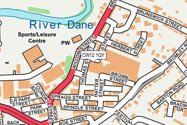 CW12 1QY map - OS OpenMap – Local (Ordnance Survey) CW12 1QY map - OS OpenMap – Local (Ordnance Survey)