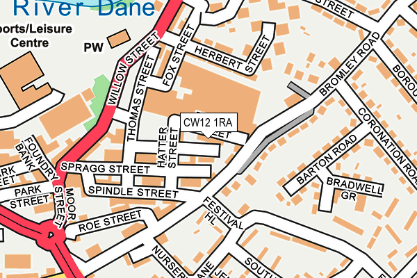 CW12 1RA map - OS OpenMap – Local (Ordnance Survey) CW12 1RA map - OS OpenMap – Local (Ordnance Survey)
