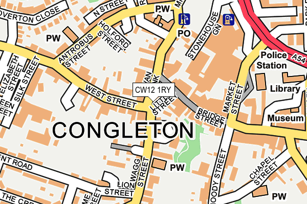 CW12 1RY map - OS OpenMap – Local (Ordnance Survey) CW12 1RY map - OS OpenMap – Local (Ordnance Survey)