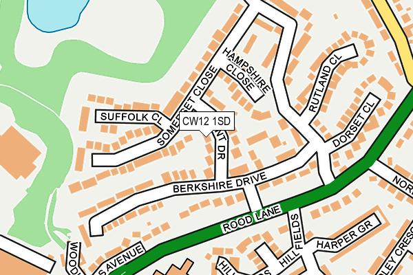 CW12 1SD map - OS OpenMap – Local (Ordnance Survey) CW12 1SD map - OS OpenMap – Local (Ordnance Survey)