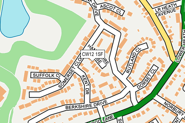 CW12 1SF map - OS OpenMap – Local (Ordnance Survey)