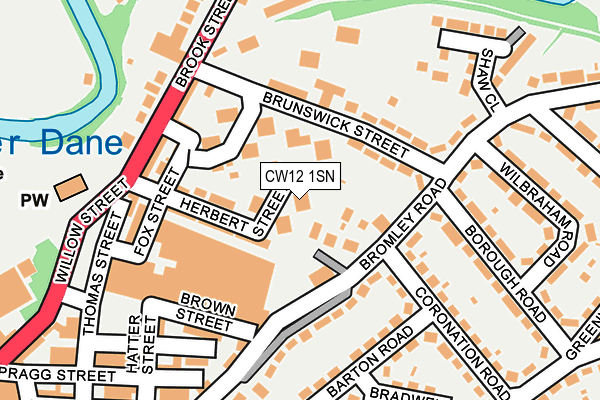 CW12 1SN map - OS OpenMap – Local (Ordnance Survey) CW12 1SN map - OS OpenMap – Local (Ordnance Survey)