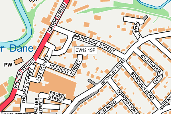 CW12 1SP map - OS OpenMap – Local (Ordnance Survey) CW12 1SP map - OS OpenMap – Local (Ordnance Survey)