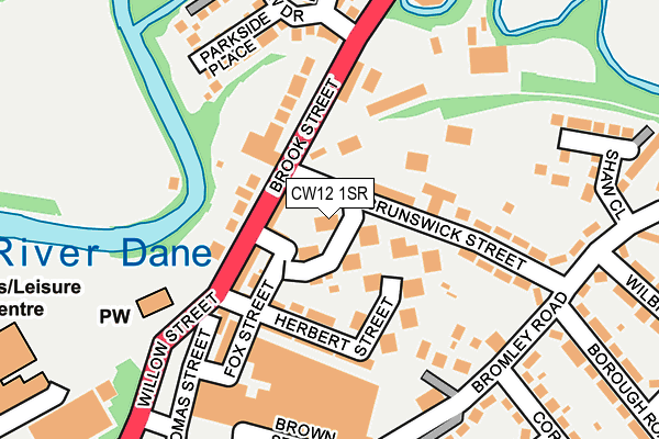 CW12 1SR map - OS OpenMap – Local (Ordnance Survey) CW12 1SR map - OS OpenMap – Local (Ordnance Survey)