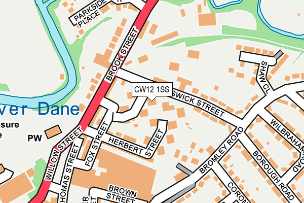 CW12 1SS map - OS OpenMap – Local (Ordnance Survey) CW12 1SS map - OS OpenMap – Local (Ordnance Survey)