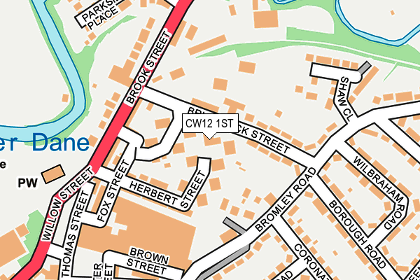 CW12 1ST map - OS OpenMap – Local (Ordnance Survey) CW12 1ST map - OS OpenMap – Local (Ordnance Survey)