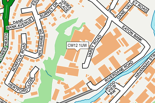 CW12 1UW map - OS OpenMap – Local (Ordnance Survey) CW12 1UW map - OS OpenMap – Local (Ordnance Survey)