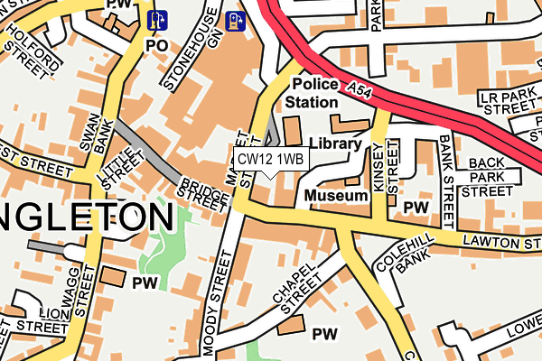CW12 1WB map - OS OpenMap – Local (Ordnance Survey) CW12 1WB map - OS OpenMap – Local (Ordnance Survey)