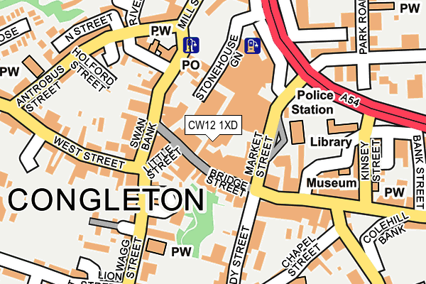 CW12 1XD map - OS OpenMap – Local (Ordnance Survey) CW12 1XD map - OS OpenMap – Local (Ordnance Survey)