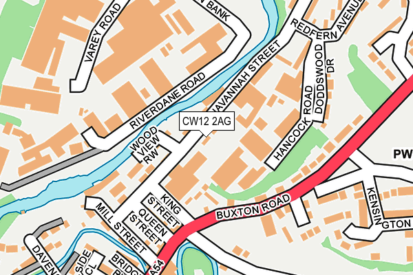CW12 2AG map - OS OpenMap – Local (Ordnance Survey) CW12 2AG map - OS OpenMap – Local (Ordnance Survey)