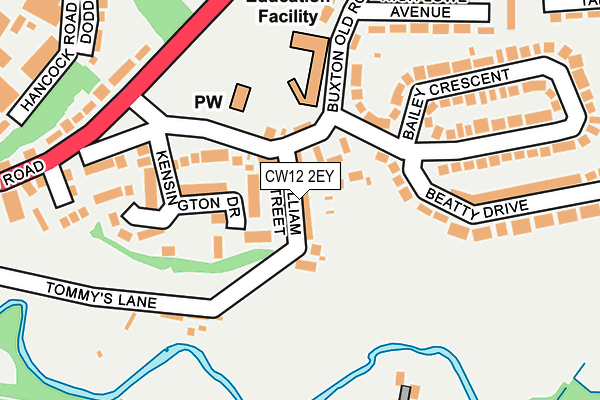 CW12 2EY map - OS OpenMap – Local (Ordnance Survey) CW12 2EY map - OS OpenMap – Local (Ordnance Survey)