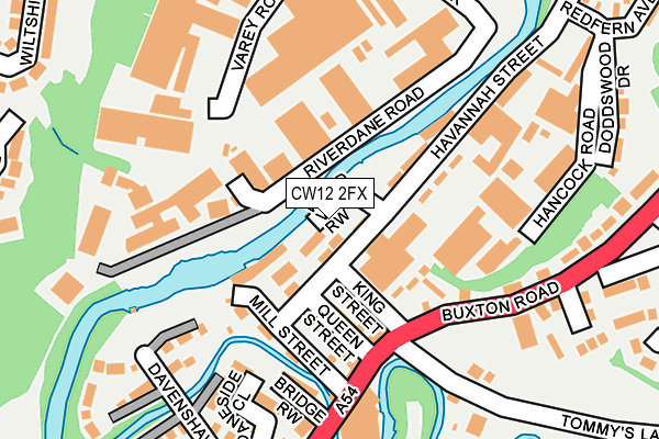 CW12 2FX map - OS OpenMap – Local (Ordnance Survey) CW12 2FX map - OS OpenMap – Local (Ordnance Survey)