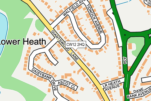 CW12 2HQ map - OS OpenMap – Local (Ordnance Survey) CW12 2HQ map - OS OpenMap – Local (Ordnance Survey)